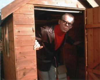 John Shuttleworth in a shed